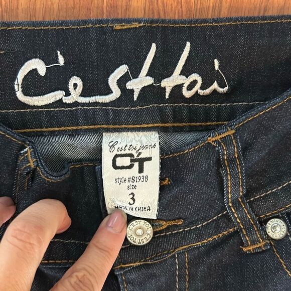 Vintage C'est Toi dark wash jeans boot cut size 3 90s for( tall girls  long legs - Picture 5 of 6